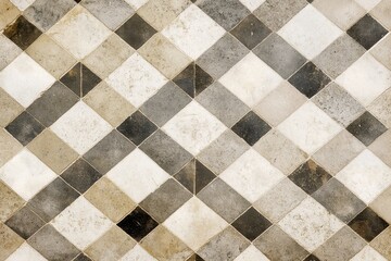 Checkered Tile Floor. Buildings and Arch