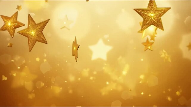 Elegant gold star background for luxury promotions, festive celebrations, party invitation, digital greeting cards, Christmas, Birthday, New Year, Black friday, holiday ads. Golden starry background