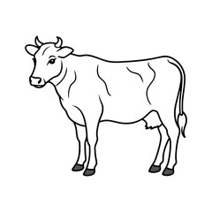 Cow line art Logo Icon Silhouette Vector illustration design