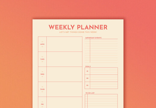 Classic and Contemporary Weekly Planner
