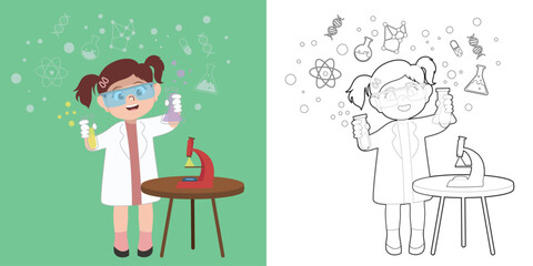 Coloring activity for children. Educational printable coloring worksheet. Practicing fine motoric skills for children