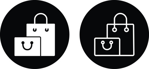 Obraz premium Simple Set of Shopping Bag related line and flat icons. Contains such vector as Groceries, Present, Food Delivery Retail Marketing, sell and more isolated on transparent background. Editable Stroke