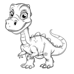 Fototapeta premium pencil sketch of dino for colouring