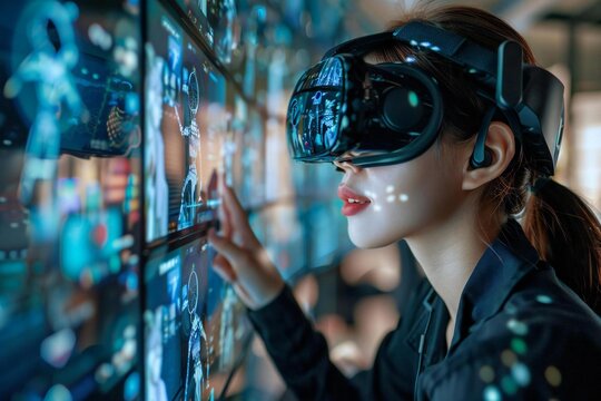 Virtual Reality: African American Gamer Connects with Teammates in Meta Universe Gaming Tournament - Powered by Adobe