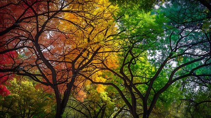 trees with unnatural and striking colors