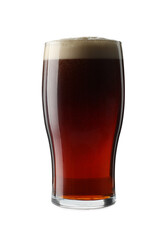 Glass of dark beer isolated on white