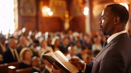 Man Preaching in Church