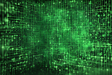Obraz premium green binary code background 