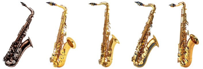 Pack of Saxophone Set against transparent background
