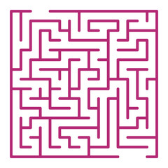 Maze shape design element. There is one entrance and exit and one correct path, but many paths lead to dead ends