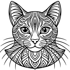 cat coloring pages mandala designe outline vector illustration for kids coloring book