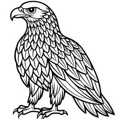 Eagle bird coloring pages mandala designe outline vector illustration for kids coloring book