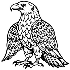 Obraz premium Eagle bird coloring pages mandala designe outline vector illustration for kids coloring book