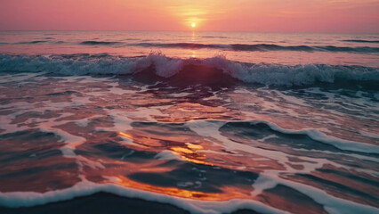 Obraz premium pink sunset over the sea