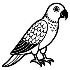 Obraz premium Hand drawn of Cockatoo parrot in zentangle style for Adult coloring book page, shirt design effect, logo, tattoo and decoration.Vector illustration.
