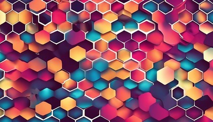 Geometric Hexagon Patterns - High Definition - Vibrant Colors