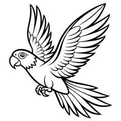 Hand drawn of Cockatoo in zentangle style for Adult coloring book page, shirt design effect, logo, tattoo and decoration.Vector illustration.