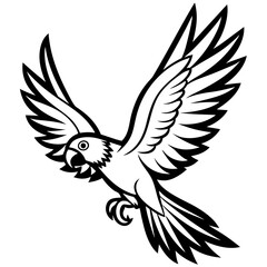 Hand drawn of Cockatoo in zentangle style for Adult coloring book page, shirt design effect, logo, tattoo and decoration.Vector illustration.