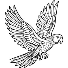 Hand drawn of Cockatoo in zentangle style for Adult coloring book page, shirt design effect, logo, tattoo and decoration.Vector illustration.