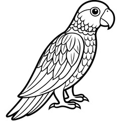 Hand drawn of Cockatoo parrot in zentangle style for Adult coloring book page, shirt design effect, logo, tattoo and decoration.Vector illustration.
