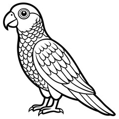 Hand drawn of Cockatoo parrot in zentangle style for Adult coloring book page, shirt design effect, logo, tattoo and decoration.Vector illustration.
