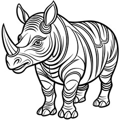Drawing zentangle rhino for Adult coloring page, shirt design effect, logo, tattoo and decoration.Vector illustration.
