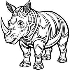 Drawing zentangle rhino for Adult coloring page, shirt design effect, logo, tattoo and decoration.Vector illustration.
