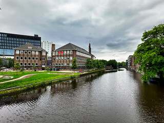 Obraz premium Amsterdam, the capital of Netherlands, is known for its artistic heritage, elaborate canal system and narrow houses!!