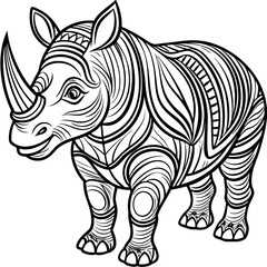 Drawing zentangle rhino for Adult coloring page, shirt design effect, logo, tattoo and decoration.Vector illustration.
