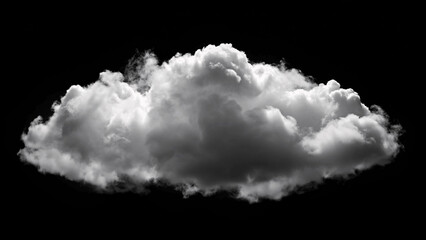 white cloud isolated on black background