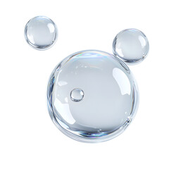 Serum or Liquid gel moisturizer with bubbles isolated on transparent background Generative Ai.