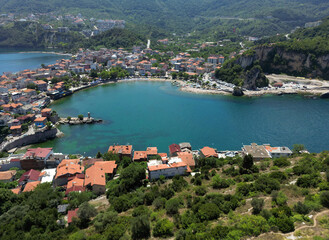 Obraz premium A drone view of Amasra, Turkey