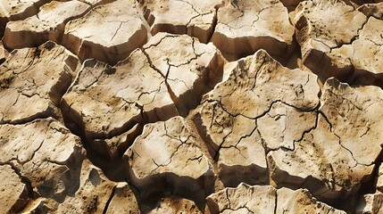 Detailed cracked soil surface in an arid environment