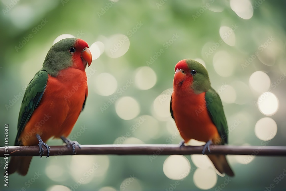 Wall mural pair of parrots