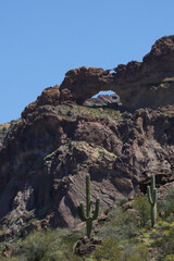 Natural arch and desert landscape at Organ Pipe Cactus National Monument, Arizona