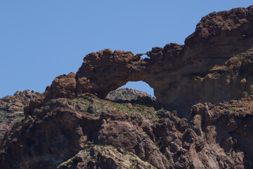 Natural arch and desert landscape at Organ Pipe Cactus National Monument, Arizona