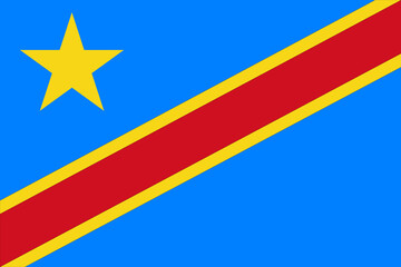 Flag of the Democratic Republic of Congo rapublic with grunge effect - vector illustration, isolated