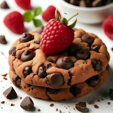 chocolate chip cookies and berrie