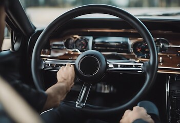 turn quck car driving wheel steering driver quick fast speed accident racing turning hand man male rainy navigating dashboard interior speedo odometer rpm