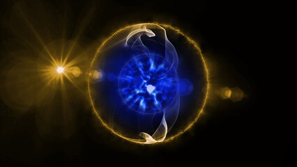 energy sector.Futuristic magical plasma circle  glows in space.

