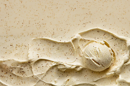 Boule de cr&egrave;me glac&eacute;e saveur gaufrette chocolat&eacute;e, texture gourmande et onctueuse projets culinaires et gastronomiques artisanaux