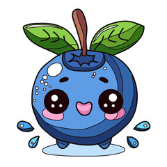 hand drawn kawaii fruit