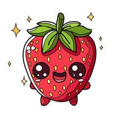 hand drawn kawaii fruit