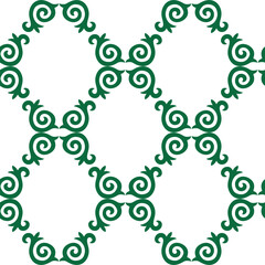 Real Tatar seamless pattern. Islamic tulip, floral geometry. Culture of the Tatar people, symbols of green and red