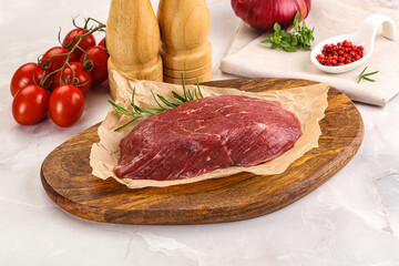 Raw beef meat uncocked steak