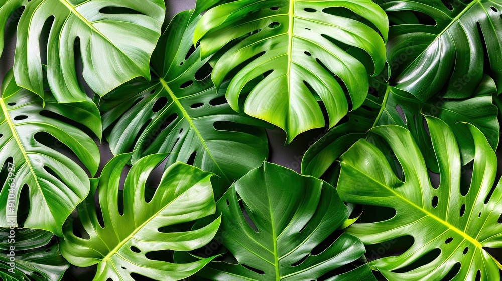 Canvas Prints   A high-resolution photo showcasing a lush green foliage plant on a dark background