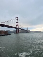 View from underneath the Golden Gate Bridge. 