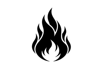 Surge flat flame logo silhouette black vector illustration