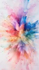 Fototapeta premium Vibrant Powder Burst on White Background.