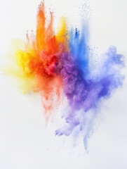 Obraz premium Vibrant Powder Burst on White Background.